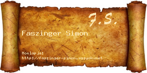 Faszinger Simon névjegykártya